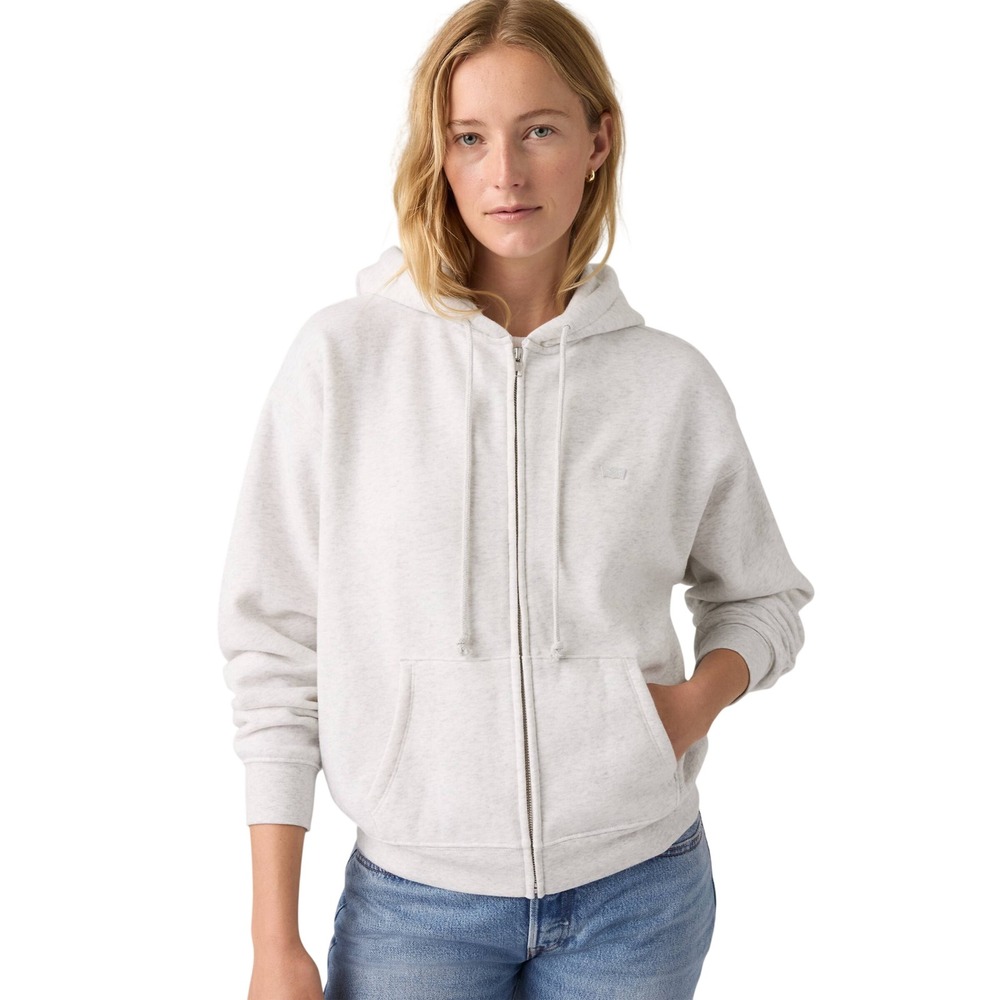 Levi's Full Zip Hoodie Women Large Gray Long Sleeve Casual A5945-0004